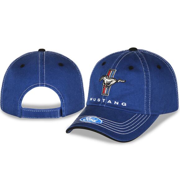 Ford Mustang Men's Official Licensed Embroidered Mustang Logo Hat Cap - Blue - Picture 5 of 7
